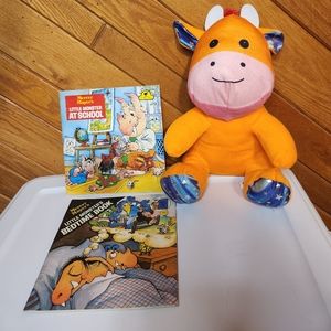 Bundle of 2 Little Monster's books and stuffed animal